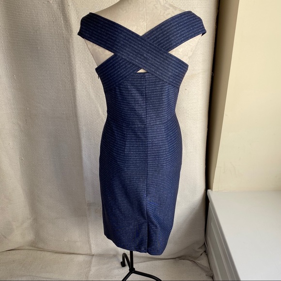 Antonio Melani New Sexy Striped Bodycon Midi Dress - Picture 2 of 8